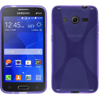 PhoneNatic Case kompatibel mit Samsung Galaxy Core 2 - lila Silikon Hülle X-Style + 2 Schutzfolien
