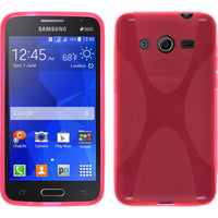 PhoneNatic Case kompatibel mit Samsung Galaxy Core 2 - pink Silikon Hülle X-Style + 2 Schutzfolien
