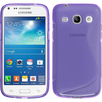 PhoneNatic Case kompatibel mit Samsung Galaxy Core Plus - lila Silikon Hülle S-Style + 2 Schutzfolien