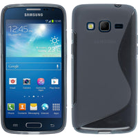 PhoneNatic Case kompatibel mit Samsung Galaxy Express 2 - grau Silikon Hülle S-Style + 2 Schutzfolien