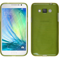 PhoneNatic Case kompatibel mit Samsung Galaxy Grand 3 - pastellgrün Silikon Hülle brushed + 2 Schutzfolien