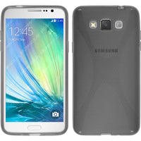 PhoneNatic Case kompatibel mit Samsung Galaxy Grand 3 - grau Silikon Hülle X-Style + 2 Schutzfolien