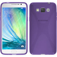 PhoneNatic Case kompatibel mit Samsung Galaxy Grand 3 - lila Silikon Hülle X-Style + 2 Schutzfolien