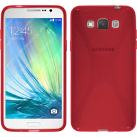 PhoneNatic Case kompatibel mit Samsung Galaxy Grand 3 - rot Silikon Hülle X-Style + 2 Schutzfolien