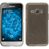 PhoneNatic Case kompatibel mit Samsung Galaxy J1 (2016) J120 - grau Silikon Hülle Iced Cover
