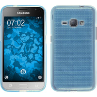 PhoneNatic Case kompatibel mit Samsung Galaxy J1 (2016) J120 - hellblau Silikon Hülle Iced Cover