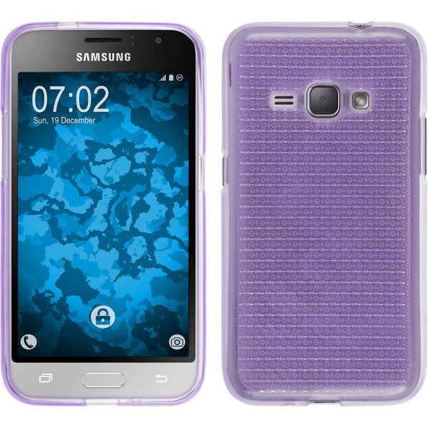 PhoneNatic Case kompatibel mit Samsung Galaxy J1 (2016) J120 - lila Silikon Hülle Iced Cover