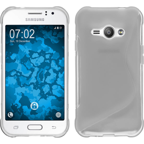PhoneNatic Case kompatibel mit Samsung Galaxy J1 ACE - clear Silikon Hülle S-Style + 2 Schutzfolien