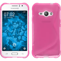 PhoneNatic Case kompatibel mit Samsung Galaxy J1 ACE - pink Silikon Hülle S-Style + 2 Schutzfolien