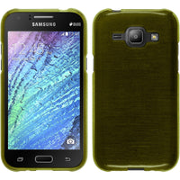 PhoneNatic Case kompatibel mit Samsung Galaxy J1 (2015 - J100) - pastellgrün Silikon Hülle brushed + 2 Schutzfolien