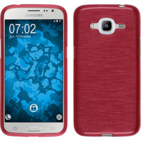PhoneNatic Case kompatibel mit Samsung Galaxy J2 (2016) (J210) - rot Silikon Hülle brushed Cover
