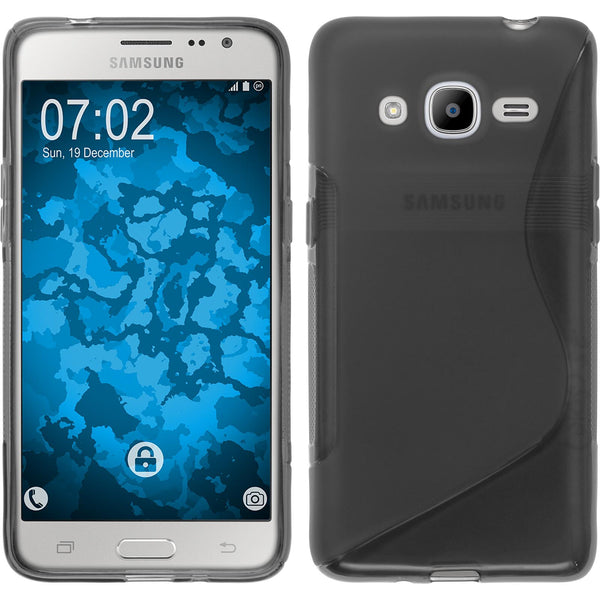 PhoneNatic Case kompatibel mit Samsung Galaxy J2 (2016) (J210) - grau Silikon Hülle S-Style Cover