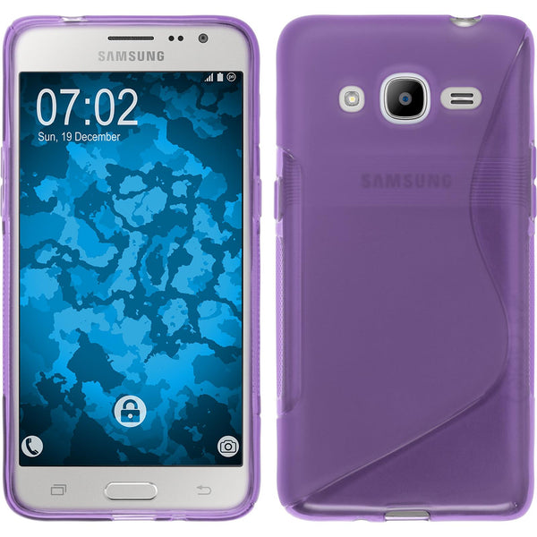 PhoneNatic Case kompatibel mit Samsung Galaxy J2 (2016) (J210) - lila Silikon Hülle S-Style Cover