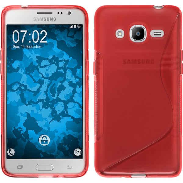 PhoneNatic Case kompatibel mit Samsung Galaxy J2 (2016) (J210) - rot Silikon Hülle S-Style Cover