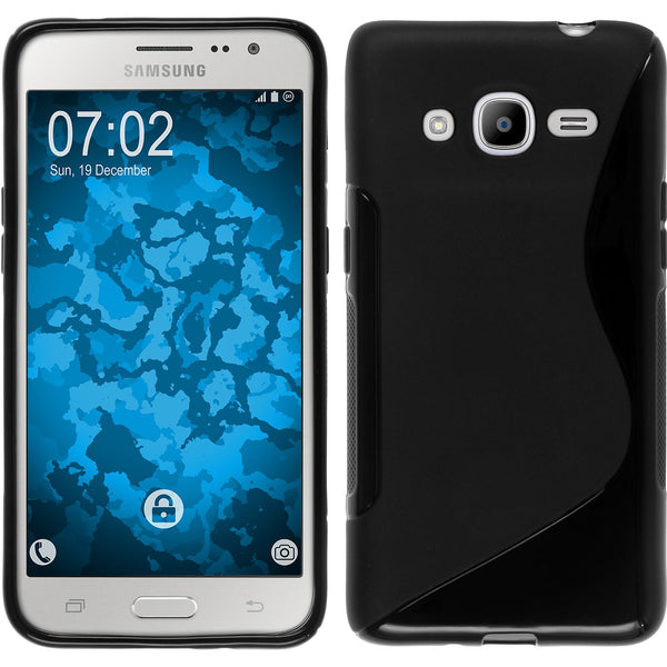 PhoneNatic Case kompatibel mit Samsung Galaxy J2 (2016) (J210) - schwarz Silikon Hülle S-Style Cover