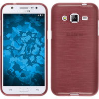 PhoneNatic Case kompatibel mit Samsung Galaxy J2 (2015) - rosa Silikon Hülle brushed Cover
