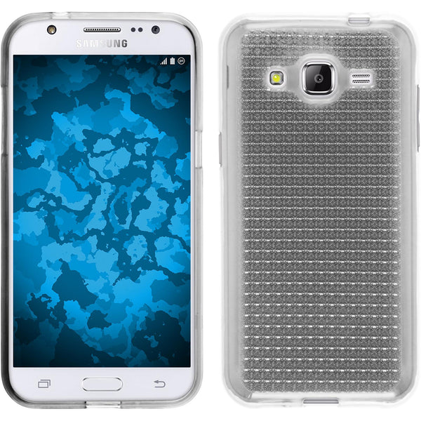 PhoneNatic Case kompatibel mit Samsung Galaxy J2 (2015) - clear Silikon Hülle Iced + 2 Schutzfolien