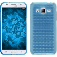 PhoneNatic Case kompatibel mit Samsung Galaxy J2 (2015) - hellblau Silikon Hülle Iced + 2 Schutzfolien