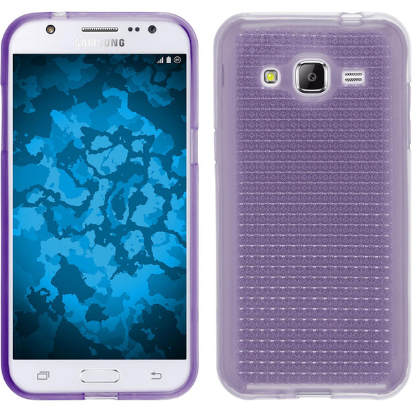 PhoneNatic Case kompatibel mit Samsung Galaxy J2 (2015) - lila Silikon Hülle Iced + 2 Schutzfolien