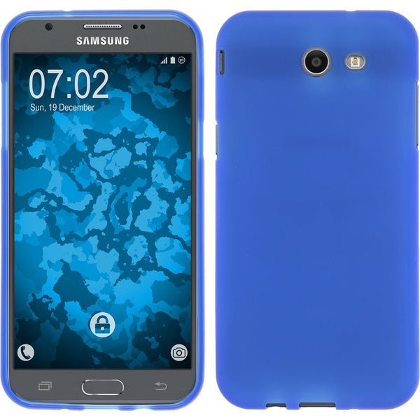 PhoneNatic Case kompatibel mit Samsung Galaxy J3 Emerge - blau Silikon Hülle matt Cover