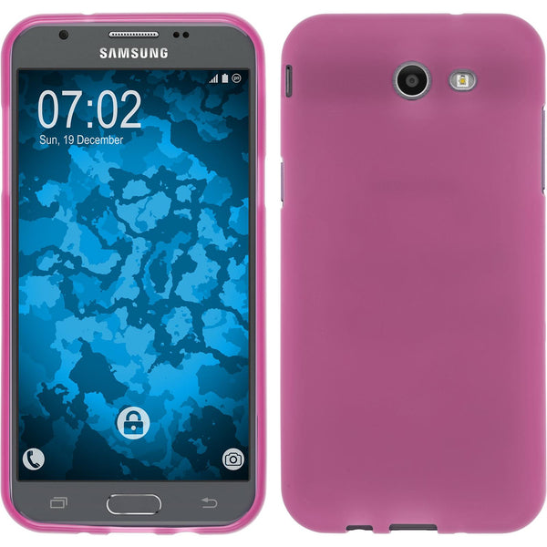 PhoneNatic Case kompatibel mit Samsung Galaxy J3 Emerge - pink Silikon Hülle matt Cover