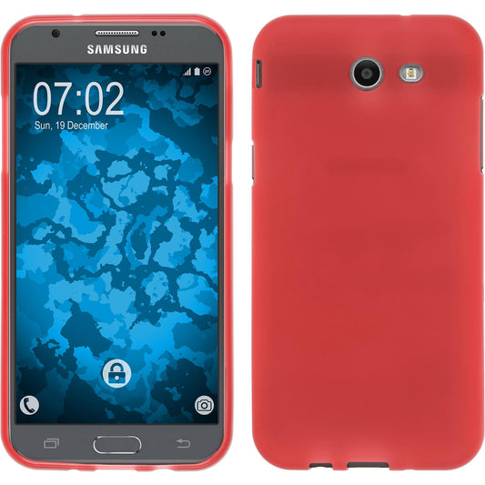 PhoneNatic Case kompatibel mit Samsung Galaxy J3 Emerge - rot Silikon Hülle matt Cover