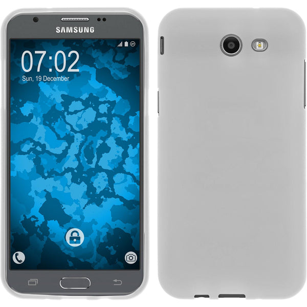 PhoneNatic Case kompatibel mit Samsung Galaxy J3 Emerge - weiß Silikon Hülle matt Cover