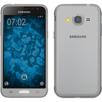 PhoneNatic Case kompatibel mit Samsung Galaxy J3 - grau Silikon Hülle 360∞ Fullbody Cover