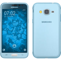 PhoneNatic Case kompatibel mit Samsung Galaxy J3 - hellblau Silikon Hülle 360∞ Fullbody Cover