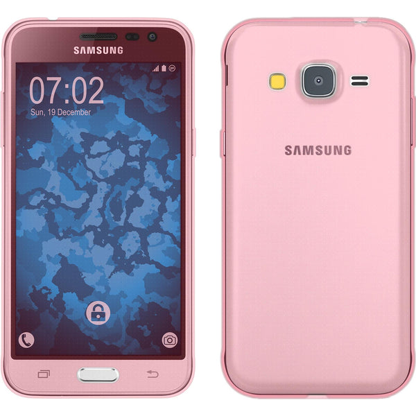 PhoneNatic Case kompatibel mit Samsung Galaxy J3 - rosa Silikon Hülle 360∞ Fullbody Cover