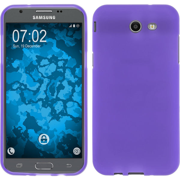 PhoneNatic Case kompatibel mit Samsung Galaxy J3 Emerge - lila Silikon Hülle matt Cover