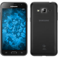 PhoneNatic Case kompatibel mit Samsung Galaxy J3 - grau Silikon Hülle Slimcase + 2 Schutzfolien