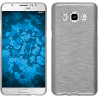 PhoneNatic Case kompatibel mit Samsung Galaxy J5 (2016) J510 - weiß Silikon Hülle brushed + 2 Schutzfolien