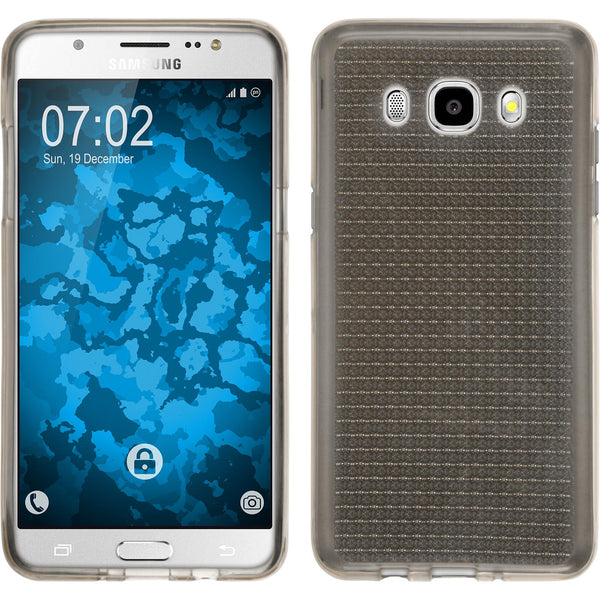 PhoneNatic Case kompatibel mit Samsung Galaxy J5 (2016) J510 - grau Silikon Hülle Iced + 2 Schutzfolien