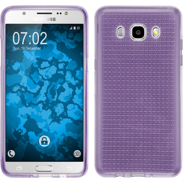 PhoneNatic Case kompatibel mit Samsung Galaxy J5 (2016) J510 - lila Silikon Hülle Iced + 2 Schutzfolien