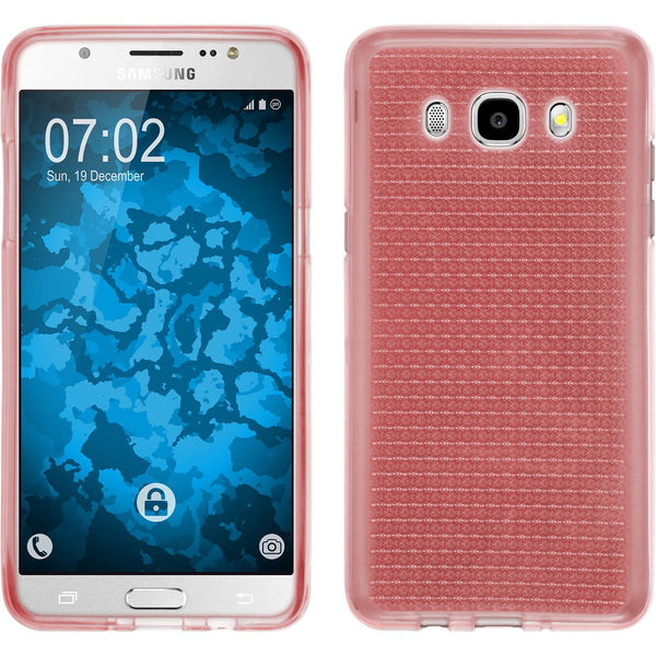 PhoneNatic Case kompatibel mit Samsung Galaxy J5 (2016) J510 - rosa Silikon Hülle Iced + 2 Schutzfolien