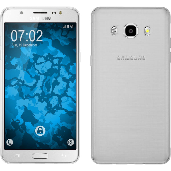 PhoneNatic Case kompatibel mit Samsung Galaxy J5 (2016) J510 - clear Silikon Hülle Slimcase + 2 Schutzfolien