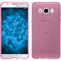PhoneNatic Case kompatibel mit Samsung Galaxy J5 (2016) J510 - rosa Silikon Hülle transparent + 2 Schutzfolien