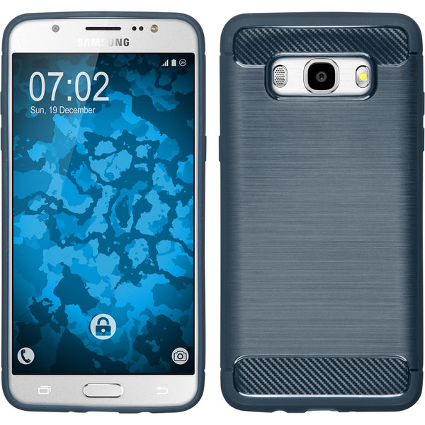PhoneNatic Case kompatibel mit Samsung Galaxy J5 (2016) J510 - blau Silikon Hülle Ultimate + 2 Schutzfolien