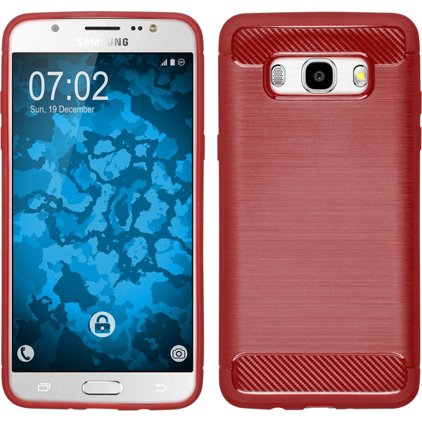 PhoneNatic Case kompatibel mit Samsung Galaxy J5 (2016) J510 - rot Silikon Hülle Ultimate + 2 Schutzfolien
