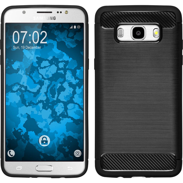 PhoneNatic Case kompatibel mit Samsung Galaxy J5 (2016) J510 - schwarz Silikon Hülle Ultimate + 2 Schutzfolien