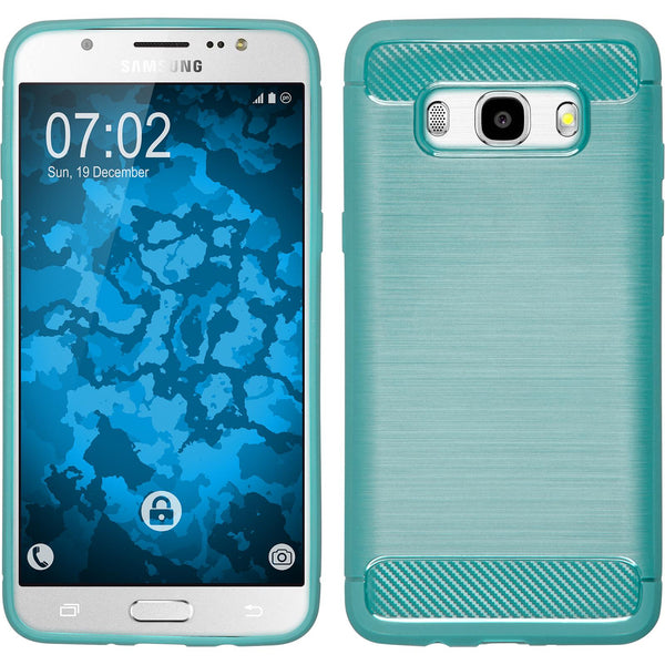 PhoneNatic Case kompatibel mit Samsung Galaxy J5 (2016) J510 - türkis Silikon Hülle Ultimate + 2 Schutzfolien