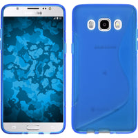 PhoneNatic Case kompatibel mit Samsung Galaxy J5 (2016) J510 - blau Silikon Hülle S-Style + 2 Schutzfolien