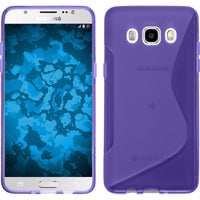 PhoneNatic Case kompatibel mit Samsung Galaxy J5 (2016) J510 - lila Silikon Hülle S-Style + 2 Schutzfolien