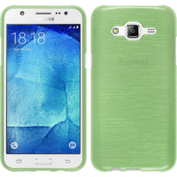 PhoneNatic Case kompatibel mit Samsung Galaxy J7 (2015 / J700) - grün Silikon Hülle brushed + 2 Schutzfolien