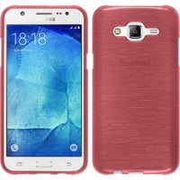 PhoneNatic Case kompatibel mit Samsung Galaxy J7 (2015 / J700) - rosa Silikon Hülle brushed + 2 Schutzfolien