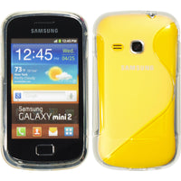 PhoneNatic Case kompatibel mit Samsung Galaxy Mini 2 - clear Silikon Hülle S-Style + 2 Schutzfolien