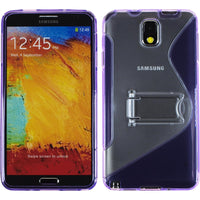 PhoneNatic Case kompatibel mit Samsung Galaxy Note 3 - lila Silikon Hülle Aufstellbar + 2 Schutzfolien