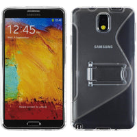 PhoneNatic Case kompatibel mit Samsung Galaxy Note 3 - clear Silikon Hülle Aufstellbar + 2 Schutzfolien