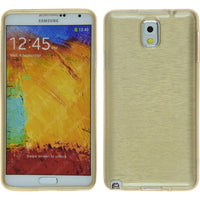PhoneNatic Case kompatibel mit Samsung Galaxy Note 3 - gold Silikon Hülle brushed + 2 Schutzfolien